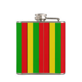 Flasques Jamaican Rasta Reggae Stripes Ajouter un nom (Dos)