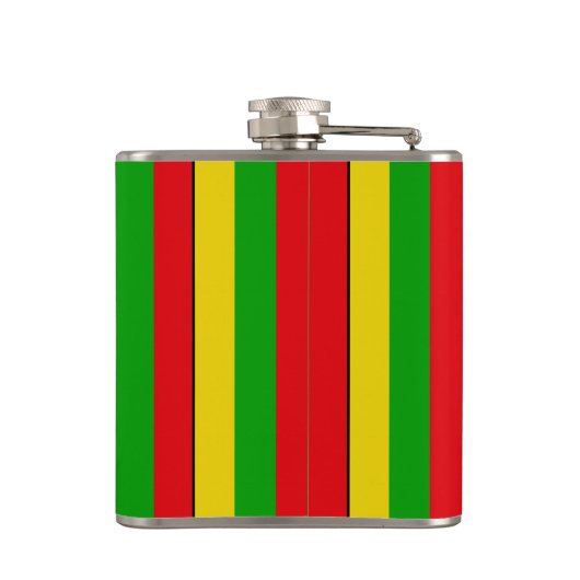 Flasques Jamaican Rasta Reggae Stripes Ajouter un nom (Dos)