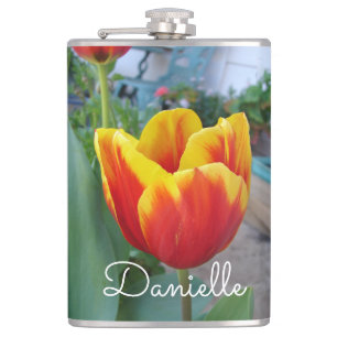 Flasques Jardin fleuri de la Tulipe rouge et jaune Photo