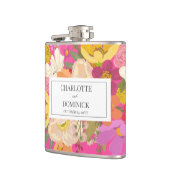 Flasques Jardin rose Floral Mariages Noms des couples (Gauche)