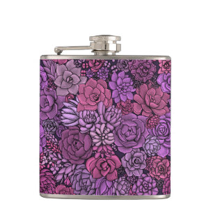Flasques Jardin succulent en rose et violet