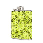 Flasques Jaune avec motif floral néon brillant noir (Gauche)