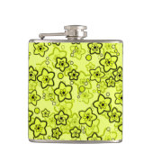 Flasques Jaune avec motif floral néon brillant noir (Devant)