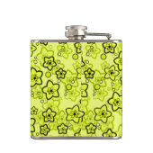 Flasques Jaune avec motif floral néon brillant noir (Dos)