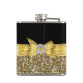 Flasques Jaune Or Diamant Noir Mariage Fiançailles (Dos)