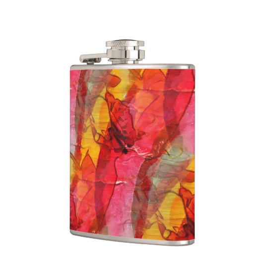 Flasques Jaune rouge d'art d'aquarelle (Gauche)