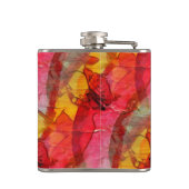 Flasques Jaune rouge d'art d'aquarelle (Dos)