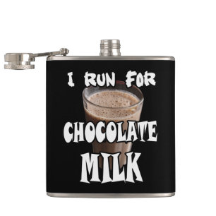 Flasques Je cours pour le lait chocolaté Running