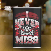 Flasques Je Ne Manque Jamais Dart Player Flask 8 oz.