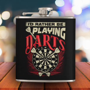 Flasques Je Préférerais Jouer Darts Flask 6 oz.