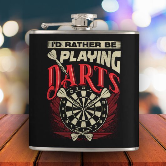 Flasques Je Préférerais Jouer Darts Flask 6 oz.