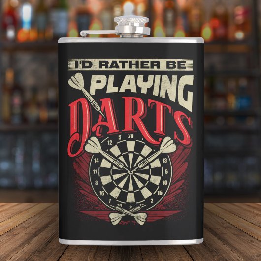 Flasques Je Préférerais Jouer Darts Flask 8 oz.