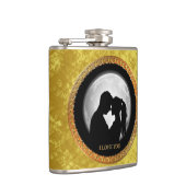 Flasques Jeune couple noir silhouette s'embrasser (Droite)