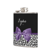 Flasques Jeune Empreinte de léopard Joli Ruban Violet Avec  (Gauche)