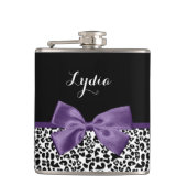 Flasques Jeune Empreinte de léopard Joli Ruban Violet Avec  (Devant)