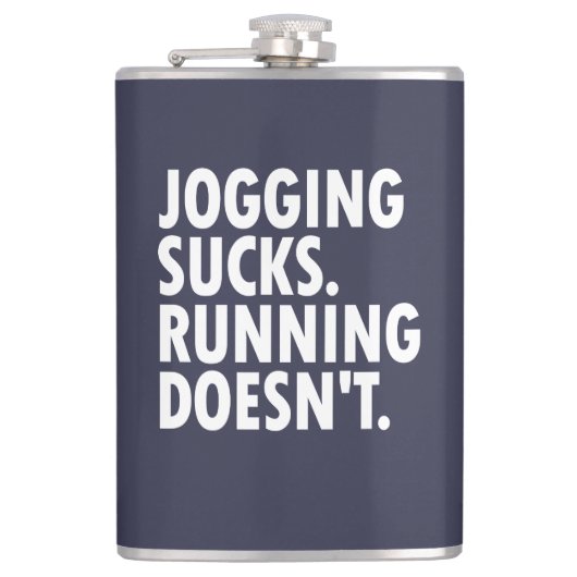 Flasques Jogging Sucks. Courir ne marche pas. (Devant)