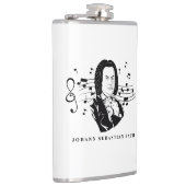 Flasques Johann Sebastian Bach Portrait et buste avec notes (Droite)