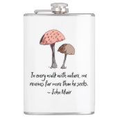 Flasques John Muir Citation Hand-Drawn Champager Hiker (Devant)