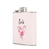 Flasques Joli amour rose coeur floral (Gauche)