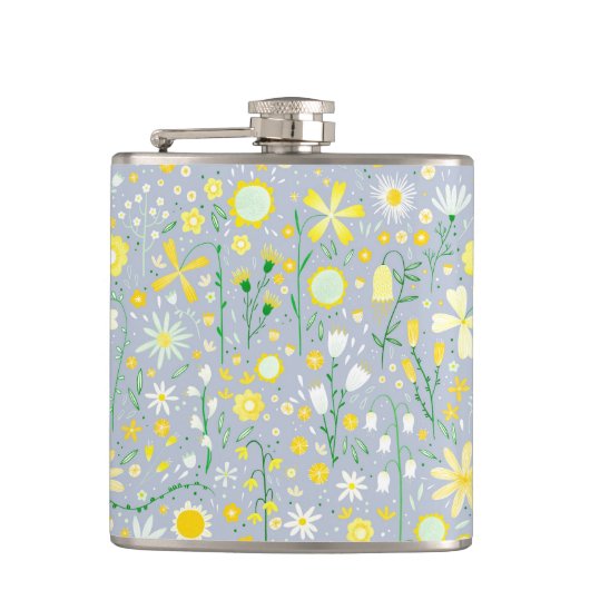 Flasques Joli bleu floral (Devant)