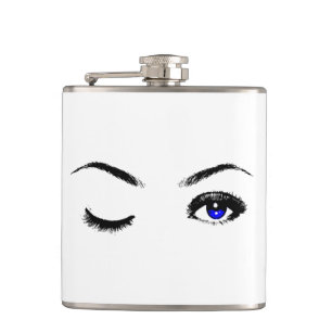 Flasques Joli Blue Eyes Winking Bouteille d'eau en aluminiu