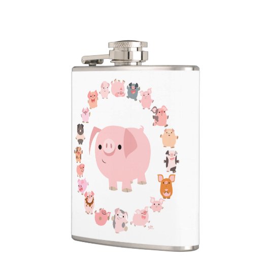 Flasques Joli Cartogramme de porc Mandala Hip Flask (Gauche)