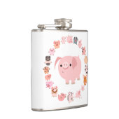 Flasques Joli Cartogramme de porc Mandala Hip Flask (Droite)