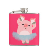 Flasques Joli Cartoon Ballerina Pig Hip Flask (Devant)