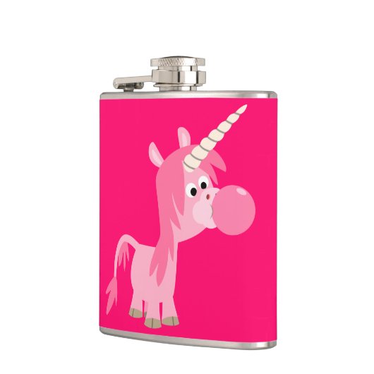 Flasques Joli Cartoon Bubble Gum Unicorn Hip Flask (Gauche)