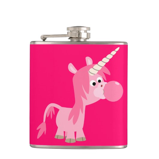 Flasques Joli Cartoon Bubble Gum Unicorn Hip Flask (Devant)