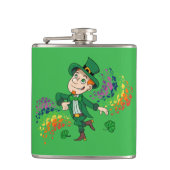 Flasques Joli et souriant dancing leprechaun, un arc-en-cie (Devant)