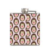 Flasques Joli Hérisson Bébé Fille Rose Motif (Dos)