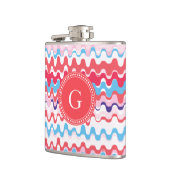 Flasques Joli monogramme motif rose rouge abstrait (Gauche)