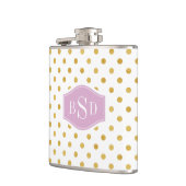 Flasques Joli or et blanc motif pois monogramme (Gauche)