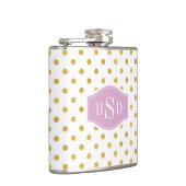 Flasques Joli or et blanc motif pois monogramme (Droite)