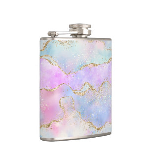 Flasques Joli Pastel Agate   Aquarelle de la veine Parties 