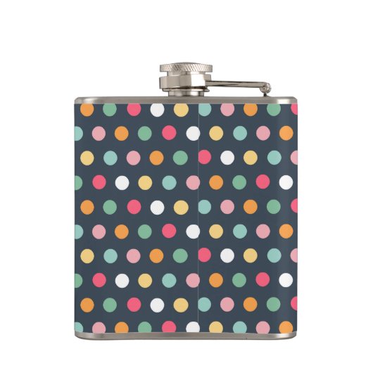 Flasques Joli pois monogramme girly coloré mignon (Dos)