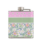 Flasques Joli Roses de chiens roses sur Navy et Polkas (Dos)