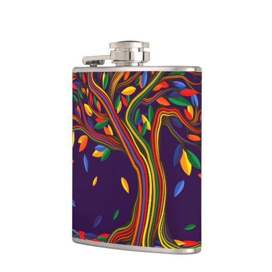 Flasques Jolie automne Arbre arc-en-ciel violet automne Tha (Gauche)