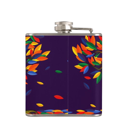 Flasques Jolie automne Arbre arc-en-ciel violet automne Tha (Dos)