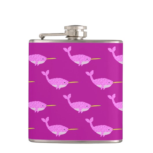 Flasques Jolie fille rose bébé Narwhal Patterned (Devant)