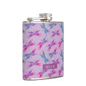 Flasques Jolie libellule violet Motif bleu personnalisé (Droite)
