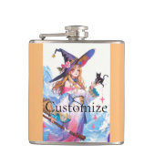 Flasques Jolie Sorcière tenant Chat noir Thunder_Cove (Devant)