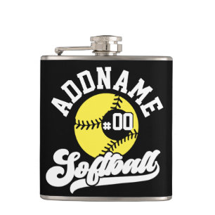 Flasques Joueur de softball personnalisé AJOUTER LE NOM Équ