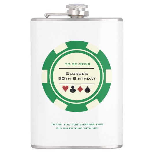 Flasques Jour d'anniversaire de la puce de Poker Casino Ver (Devant)