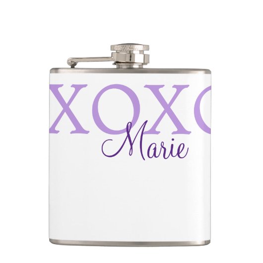 Flasques Jour de la Saint Valentin Xoxo ajouter nom pastel (Devant)