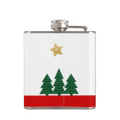 Flasques Jours Soyez Joyeux Script Vert Arbres Or Star (Dos)