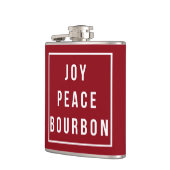 Flasques Joy Peace Bourbon | Red & White Funny Holiday (Gauche)