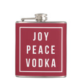 Flasques Joy Peace Vodka | Red & White Funny Holiday (Devant)