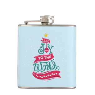 Flasques Joy to the World Christmas Citation Typographie